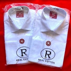 NWT Real Cotton fancy tuxedo shirt white
